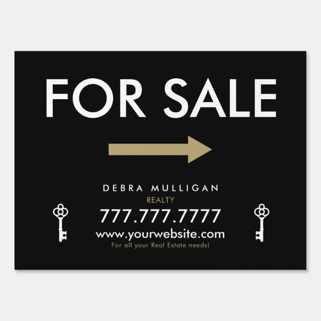  For Sale House Modern Real Estate Lawn Yard Sign (Front)