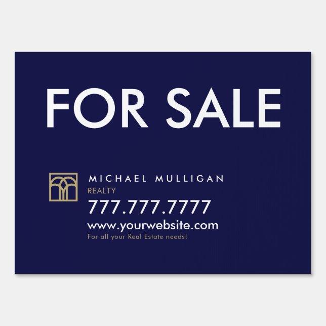  For Sale House Modern Real Estate Lawn Yard Sign (Front)