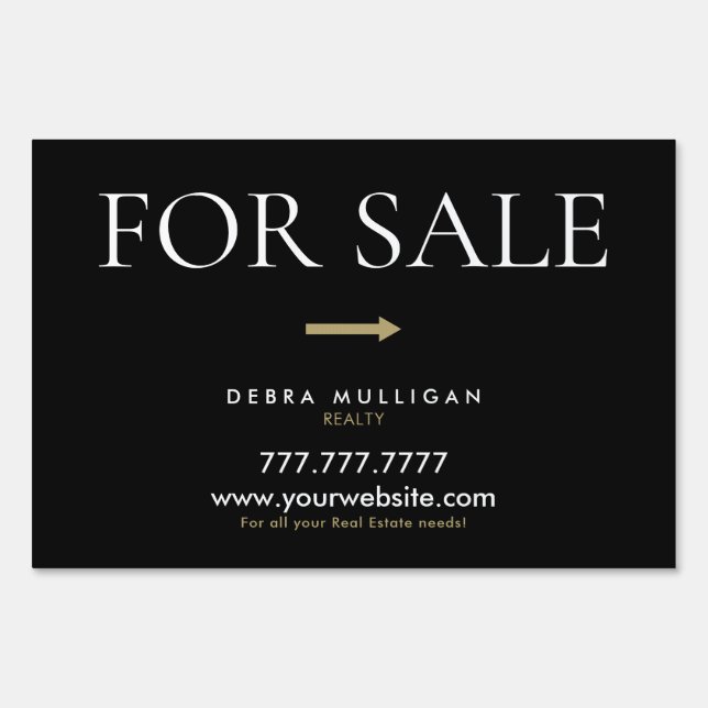  For Sale House Modern Real Estate Lawn Yard Sign (Back)
