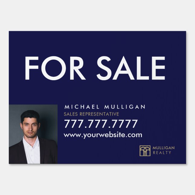  For Sale House Modern Real Estate Lawn Yard Sign (Front)