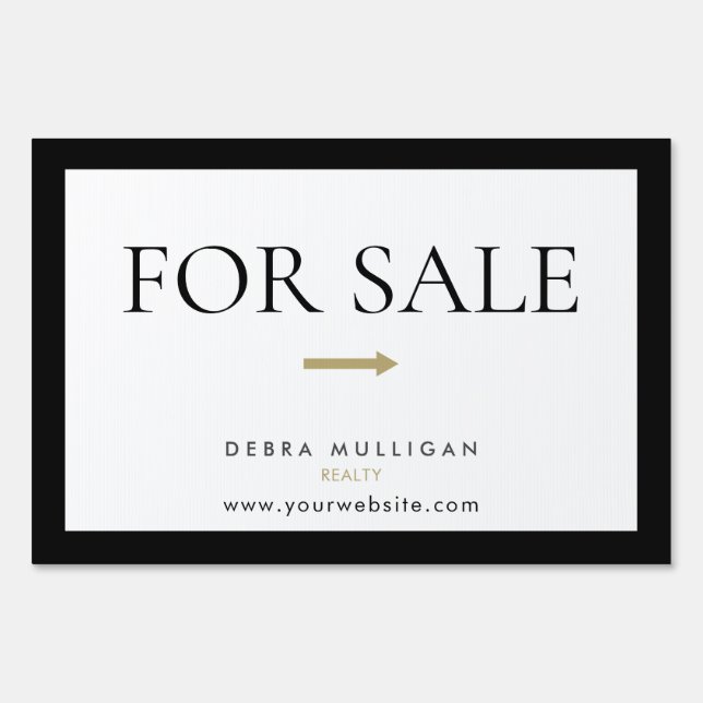  For Sale House Modern Real Estate Lawn Yard Sign (Back)