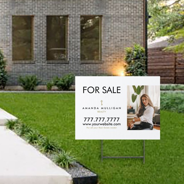 For Sale Modern Custom Realtor Yard Sign (Make a bold statement with a custom yard sign.)