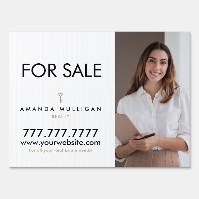For Sale Modern Custom Realtor Yard Sign (Front)
