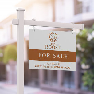For Sale Modern Minimalist Real Estate Agent Yard Sign