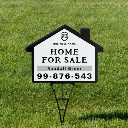 For Sale or Open House  Real Estate Black White Sign