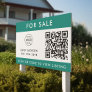 For Sale or Open House | Real Estate QR Code Green Sign