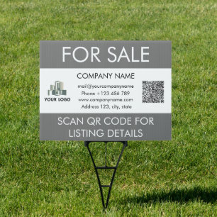 For Sale QR Code Real Estate Business Sign