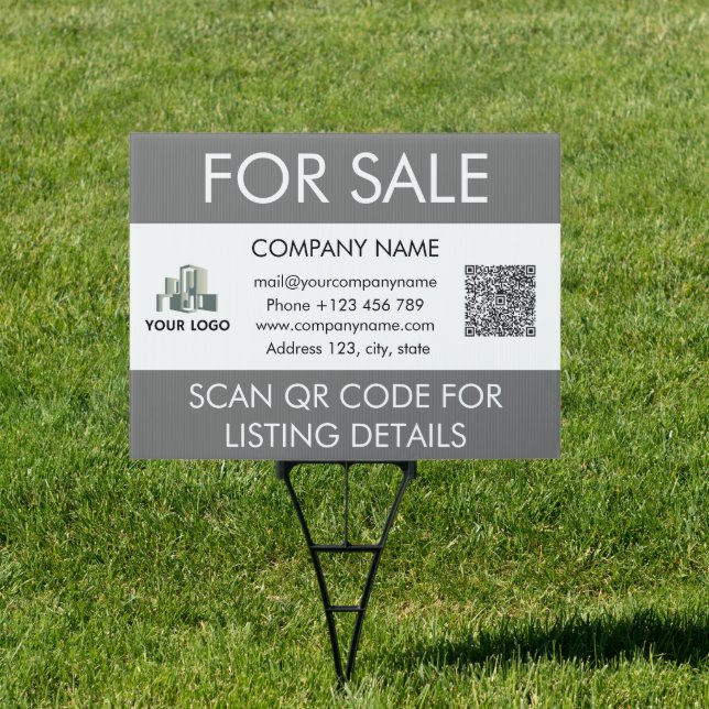 For Sale QR Code Real Estate Business Sign (Insitu)