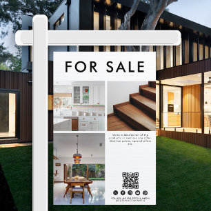 For Sale Real Estate 3 Promotional Photo QR Code Sign