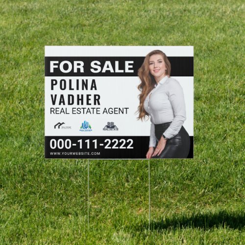 For Sale Real Estate Agent Custom Photo Sign