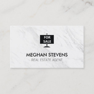 For Sale Real Estate Agent Marble Appointment Card