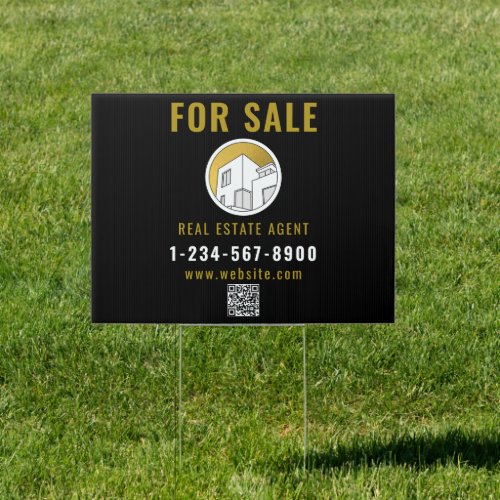 For Sale Real Estate Agent Modern Logo Door Sign