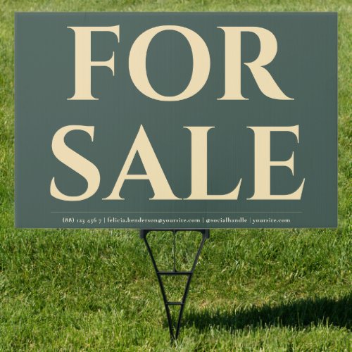 FOR SALE Real Estate Agent QR Outdoor Yard Sign