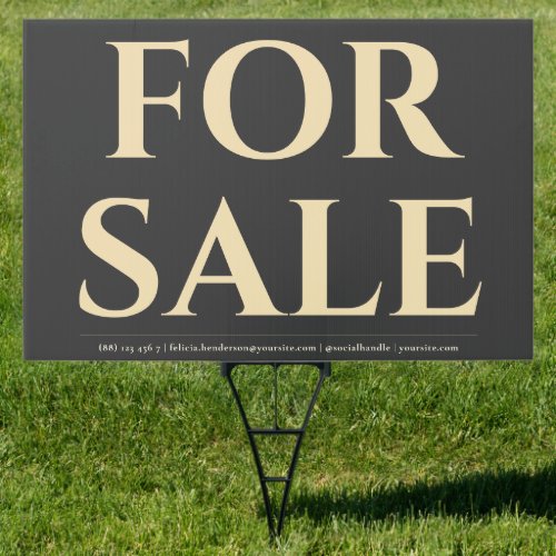 FOR SALE Real Estate Agent QR Outdoor Yard Sign