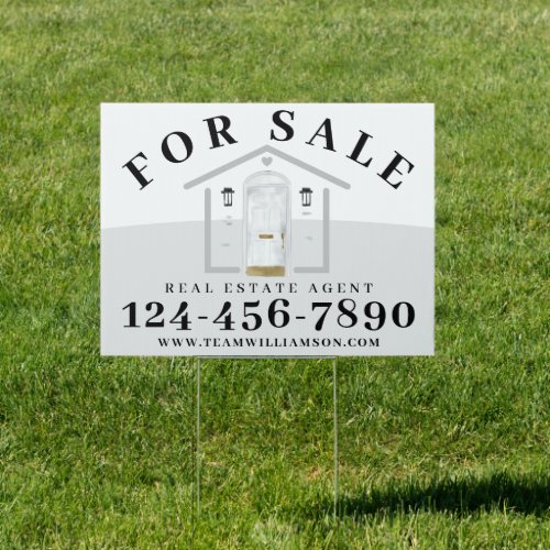 For Sale Real Estate Agent White Watercolor Door Sign