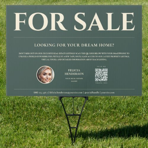 FOR SALE Real Estate QR Outdoor Yard Sign