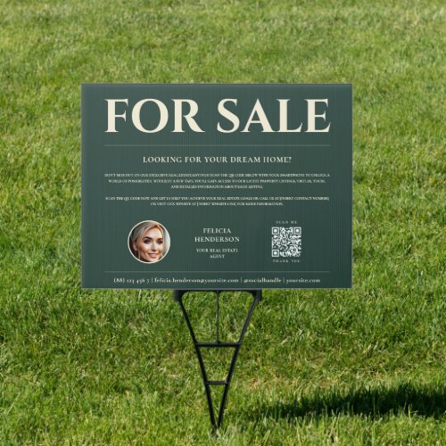 FOR SALE Real Estate QR Outdoor Yard Sign