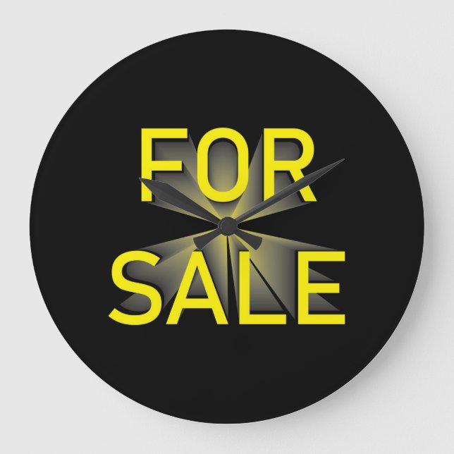 for sale sign black large clock (Front)