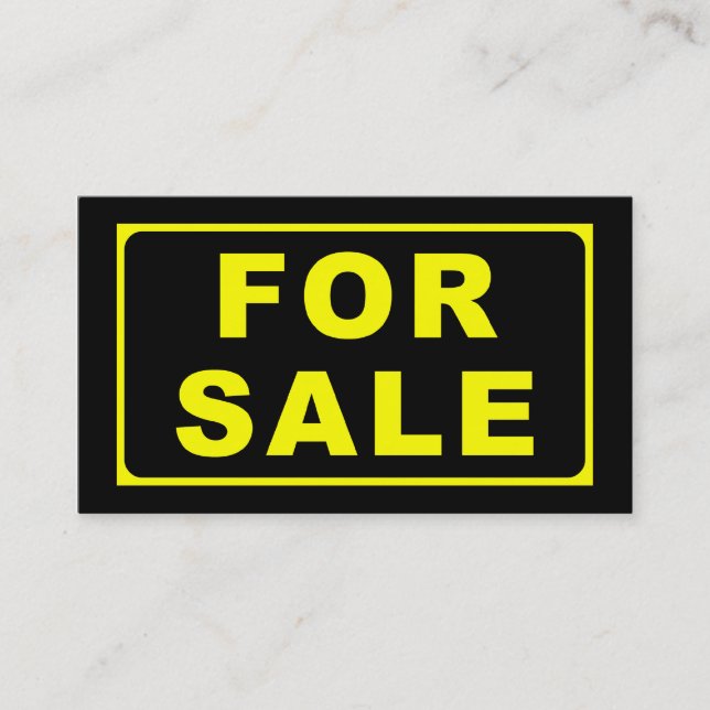 FOR SALE sign Business Card (Front)