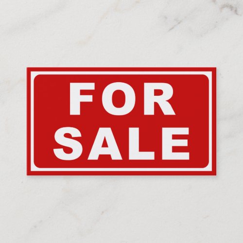 FOR SALE sign Business Card Template