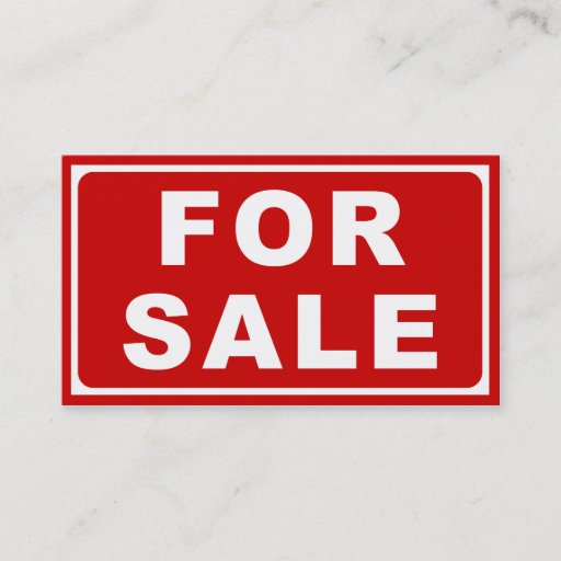 Customizable FOR SALE sign Business Card Template
