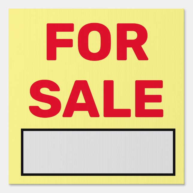 For Sale Sign for Cars (Front)