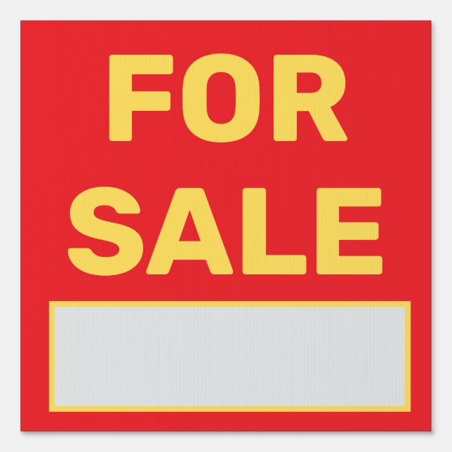 For Sale Sign for Cars (Front)