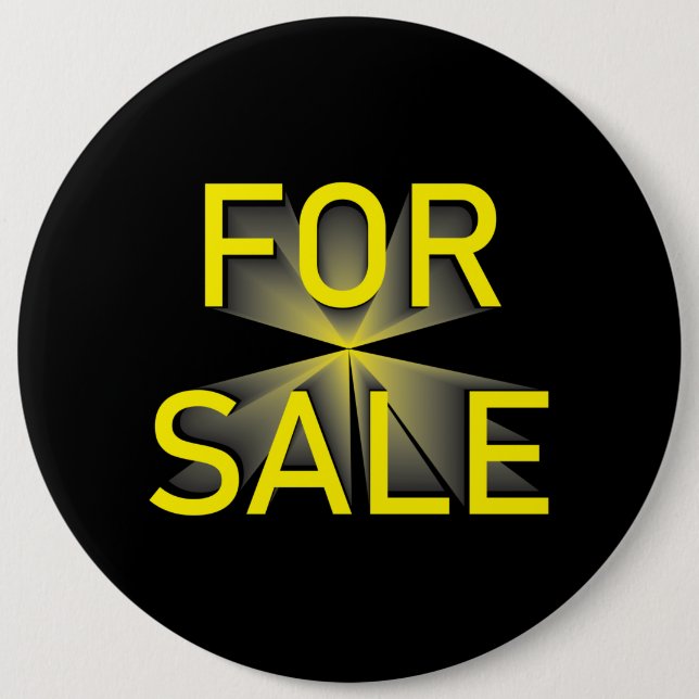 for sale sign yellow black button (Front)