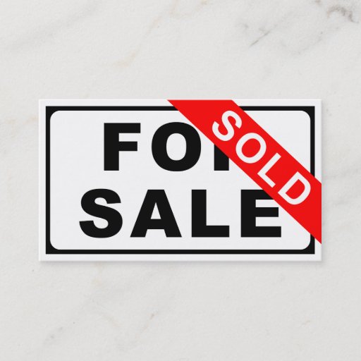 Customizable FOR SALE / SOLD sign Business Card Templates