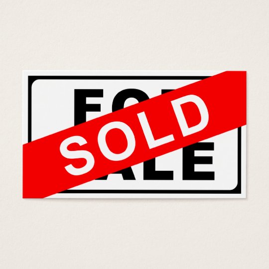 For Sale Sold Sign Business Card Zazzle