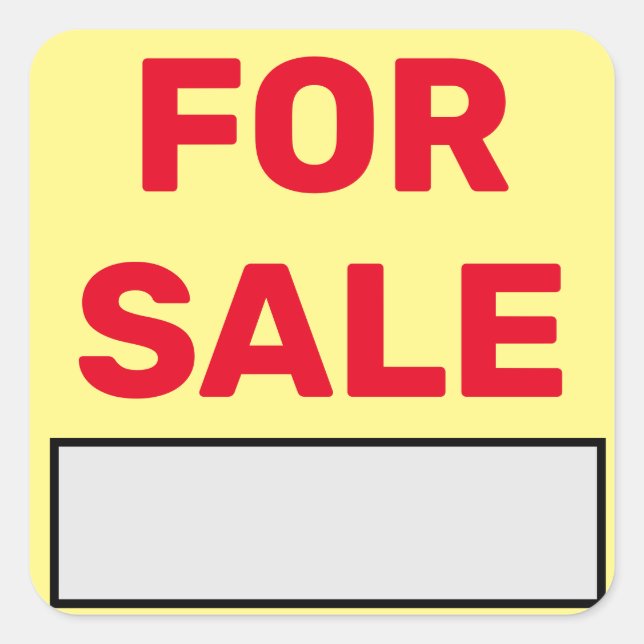For Sale  Square Sticker (Front)