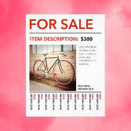 FOR SALE Tear Off Photo Template Flyer