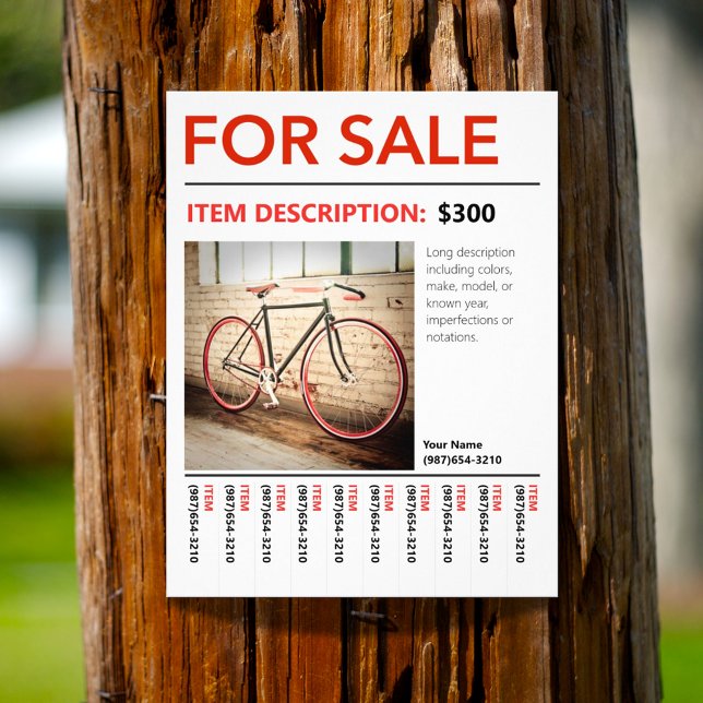 FOR SALE Tear Off Photo Template Flyer (Creator Uploaded)