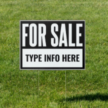 For Sale Yard Sign (Black)