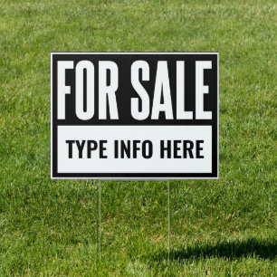 For Sale Yard Sign (Black)