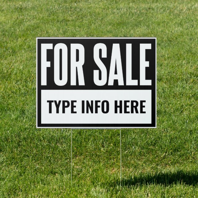 For Sale Yard Sign (Black) (Insitu)