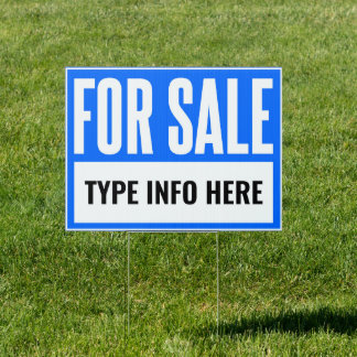 For Sale Yard Sign (Blue)