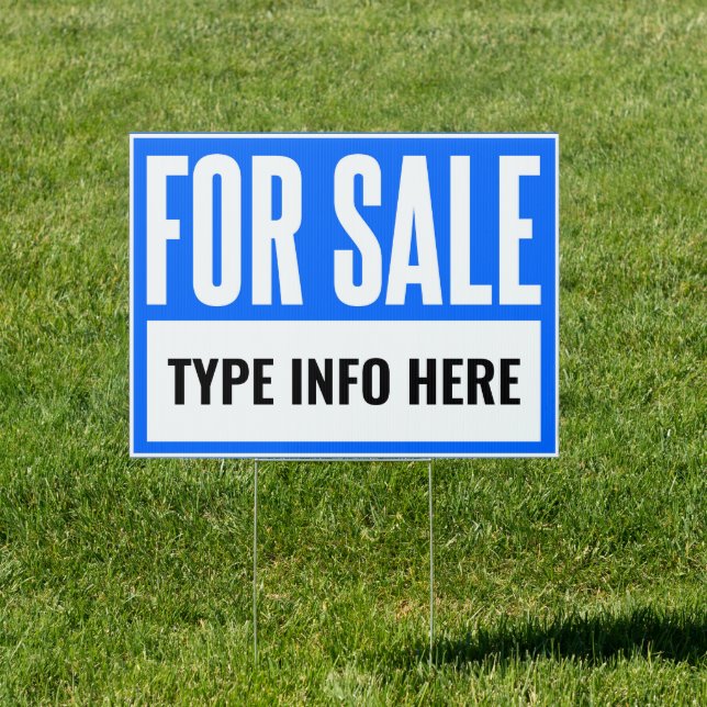 For Sale Yard Sign (Blue) (Insitu)
