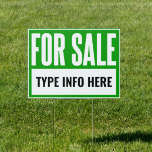 For Sale Yard Sign (Green)