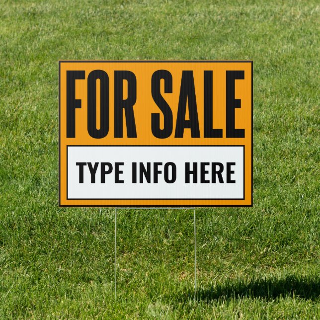 For Sale Yard Sign (Orange) (Insitu)
