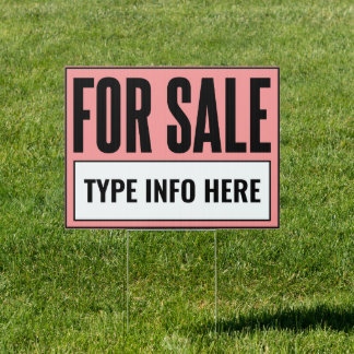 For Sale Yard Sign (Pink)