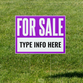 For Sale Yard Sign (Purple)