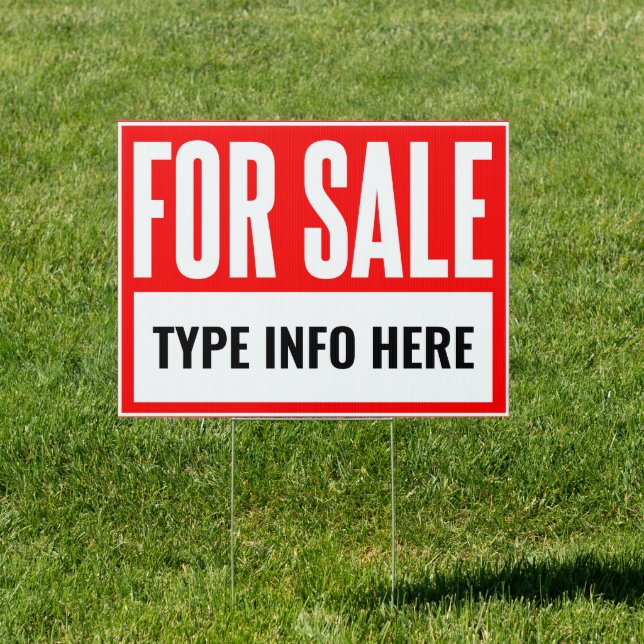 For Sale Yard Sign (Red) (Insitu)