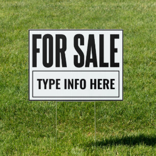 For Sale Yard Sign (White)