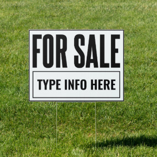 For Sale Yard Sign (White)