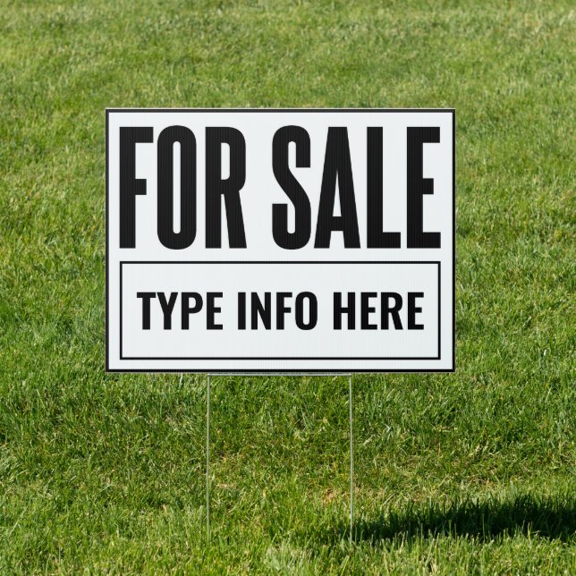 For Sale Yard Sign (White) (Insitu)