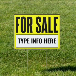 For Sale Yard Sign (Yellow)