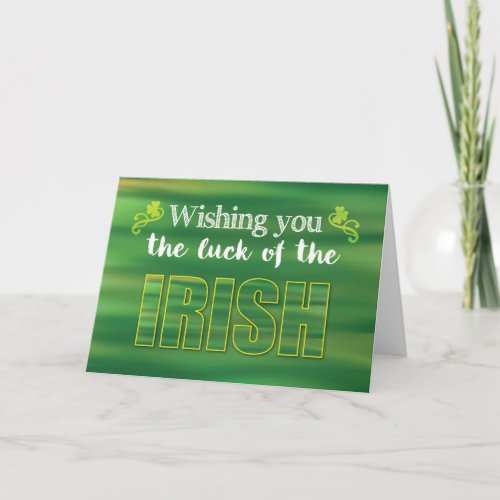 For Secret Pal Luck of the Irish Green St Patric Card