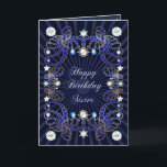 For Sister a birthday card with masses of jewels<br><div class="desc">A birthday card with jewels,  sparkles and loads of eye catching bling. A very different card that you can personalize.</div>