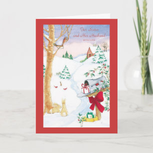 For Sister and Her Husband With Love Holiday Card